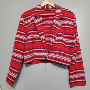 Vintage Leger Cropped Jacket Southwest Aztec Indian Blanket Concho Altered READ